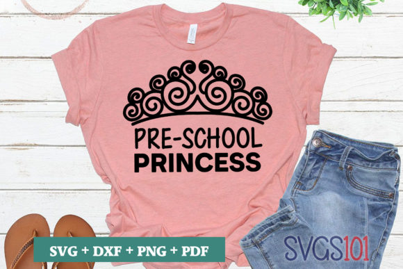 Pre School Princess SVG for Graphics & T-Shirt Designs