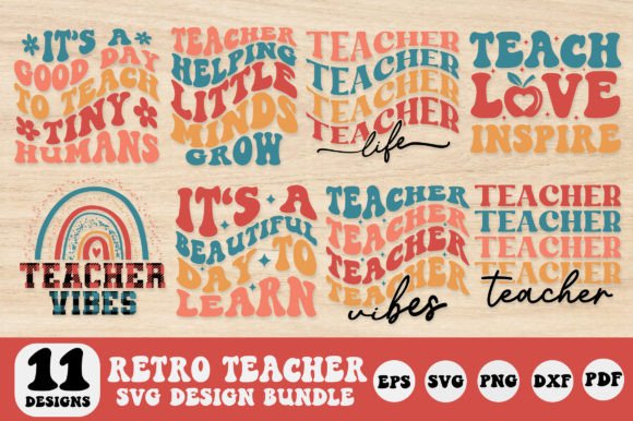 Retro Teacher Graphics for Crafts