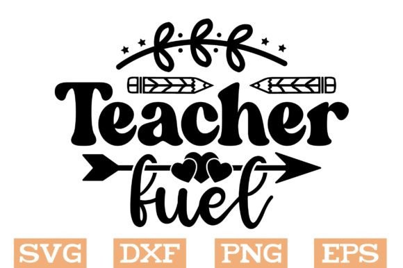 Teacher Fuel SVG: Retro Graphics for Crafts